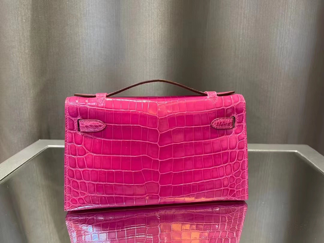 에르메스 켈리 포쉐트 립스틱 은장 샤이니 악어가죽